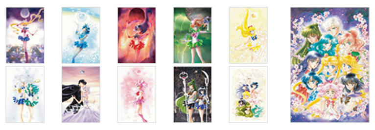 セーラームーン展2016ポストカードセットを一枚絵にして飾りました 